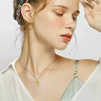 Amazon.co.jp: 14K リアルゴールド ひまわりネックレス